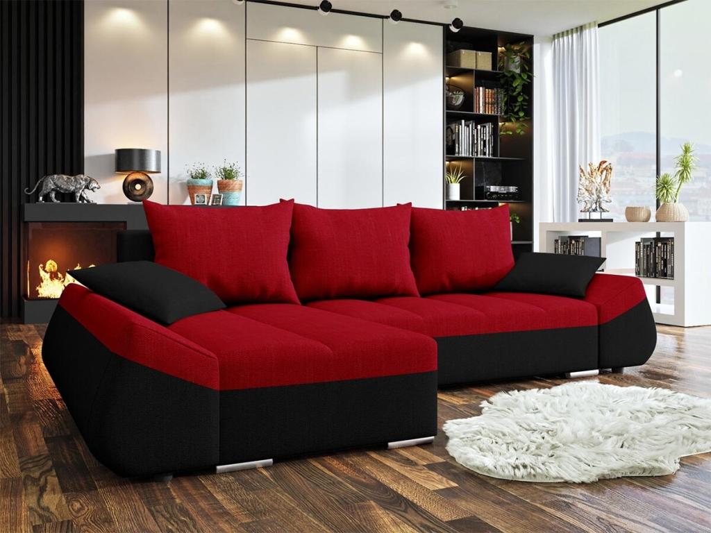 Nobellea 111 Corner Sofa, Red, Sleeping Function, Bed Box, 276x131x79cm, GTSP51068