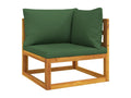 5-piece garden furniture set with cushions, green solid wood SNWJ94281
