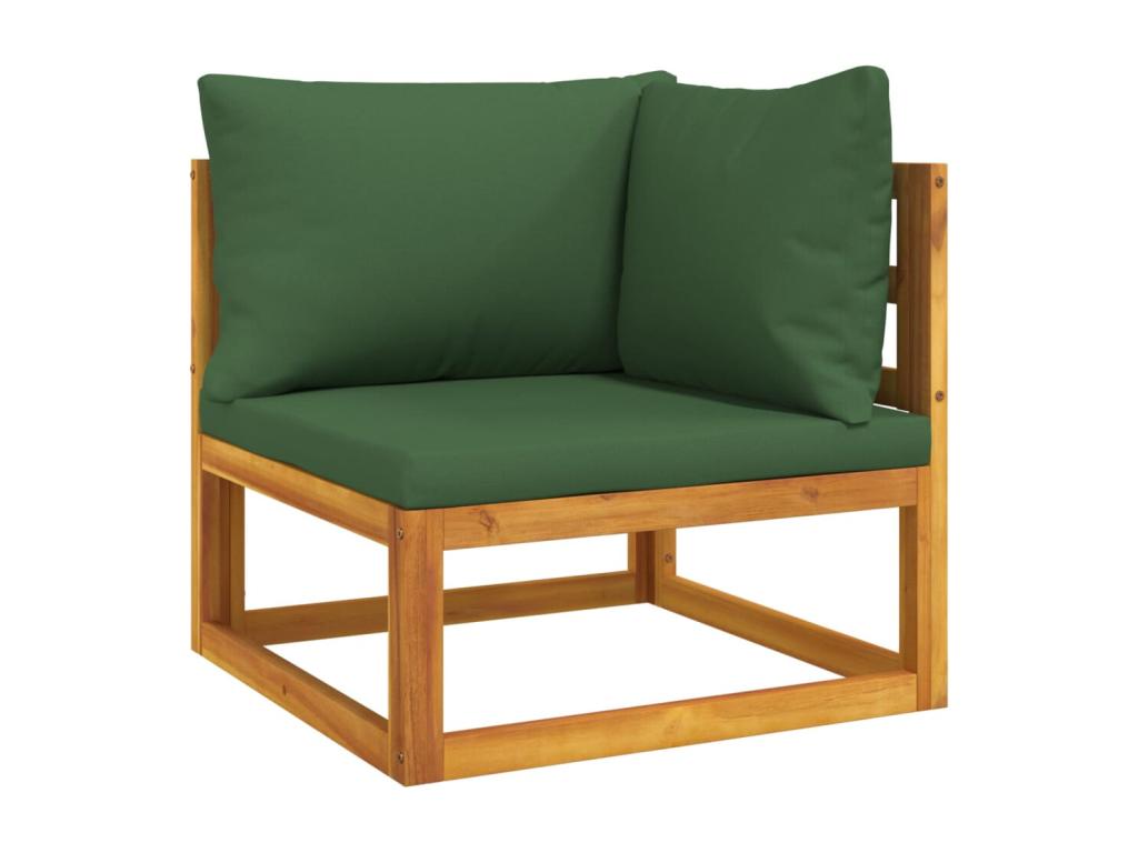5-piece garden furniture set with cushions, green solid wood SNWJ94281