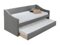Light grey fabric trundle bed 90x190 cm Nobellea EUKZ64680