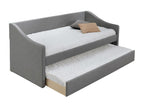Light grey fabric trundle bed 90x190 cm Nobellea EUKZ64680