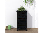 Black planter 40x40x78 cm solid pine wood ZMUC70574