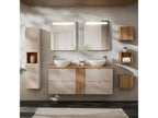 Nobellea Cashmere and Wood 140cm Double Vanity Unit with Column and 3 Wall Cabinets HMGJ96762