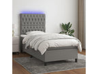 Dekonao bed base with mattress and LED, Dark Grey, 90x190cm QNRE86586
