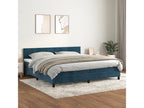 Upholstered bed base and mattress, Dark Blue 200x200cm Velvet FCFM32965