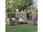 4-piece garden dining set and cushions, Grey Wicker Resin ZRBL64649