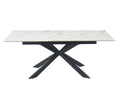 Nobellea Extendable Dining Table - Seats 6 to 8 - Ceramic/Tempered Glass - White Marble Effect by Nobellea CUXN80456