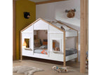 Children's cabin bed in white and beech wood, 90x200 cm - LT2051 ADDW12175