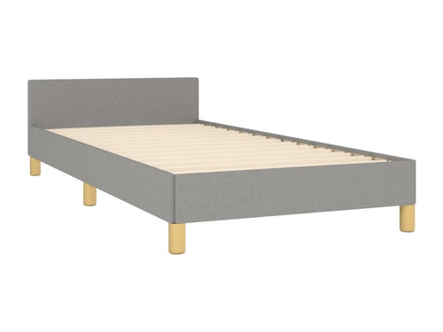Bed frame with headboard, light grey, 100x200 cm, fabric QTVK03933