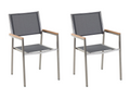 Set of 2 Nobellea garden chairs, stainless steel, grey YNZI45102
