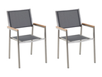 Set of 2 Nobellea garden chairs, stainless steel, grey YNZI45102