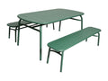 Nobellea AGXM52103 Aluminium Garden Table and 2 Benches Set