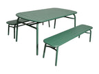 Nobellea AGXM52103 Aluminium Garden Table and 2 Benches Set