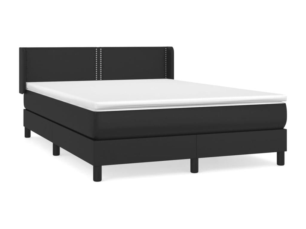 Boisona bed base with black mattress 140x190 cm faux leather WANH25725