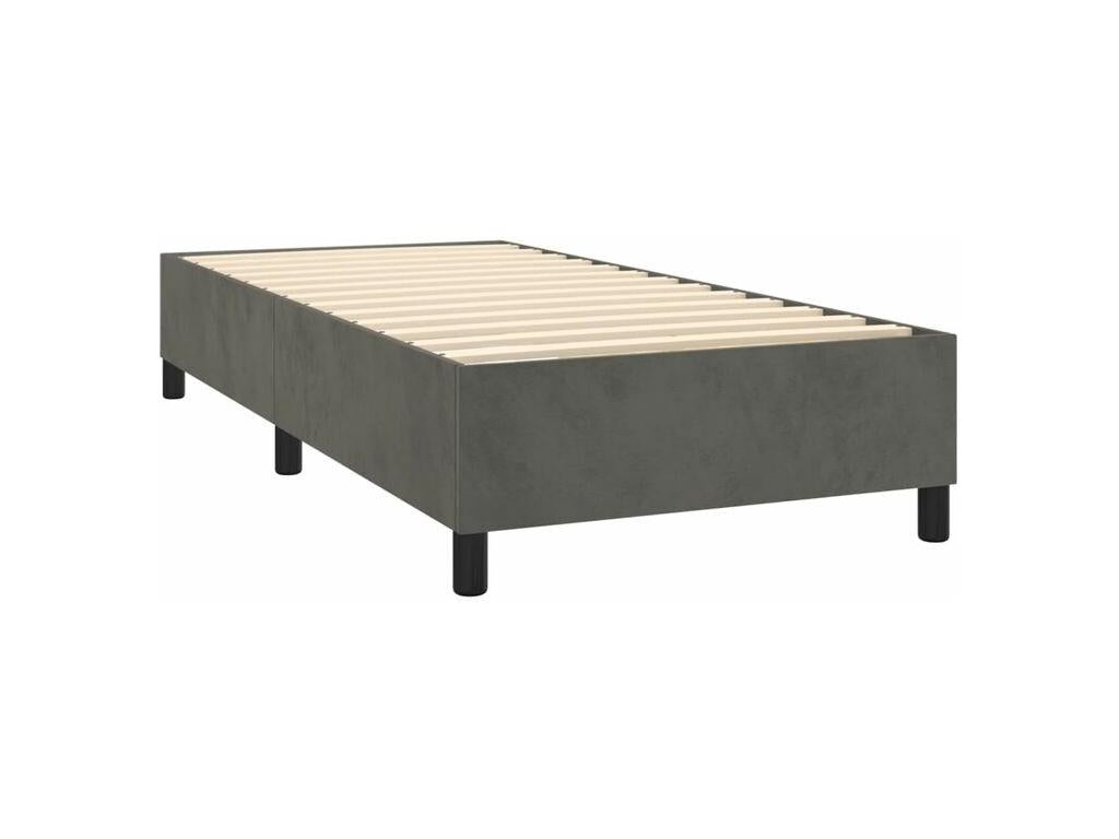 Dekonao bed base and mattress, Dark Grey 90x200 Velvet YACE62585