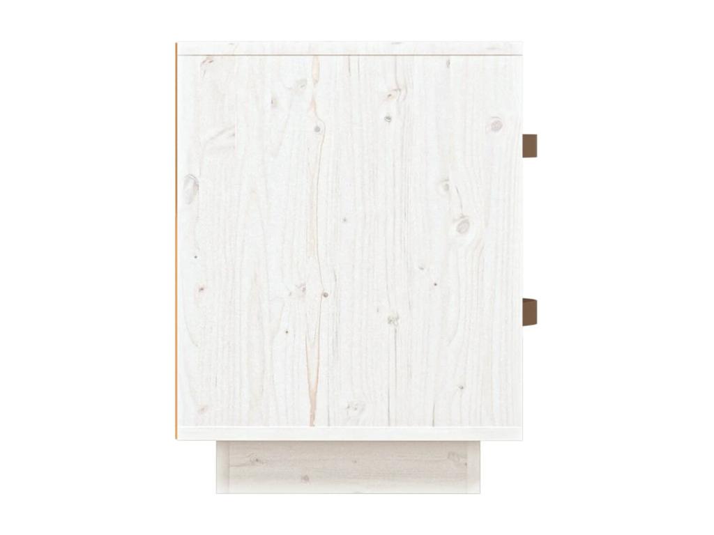 White bedside table 40x34x45 cm Solid pine wood GZKW07740