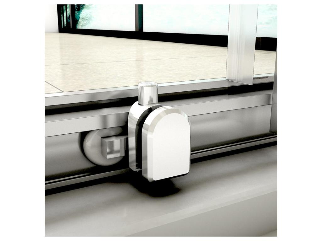 U-shaped sliding shower enclosure 120x100x100x190cm in 5mm safety glass, 120cm sliding shower door, 2 side panels MYHE20418