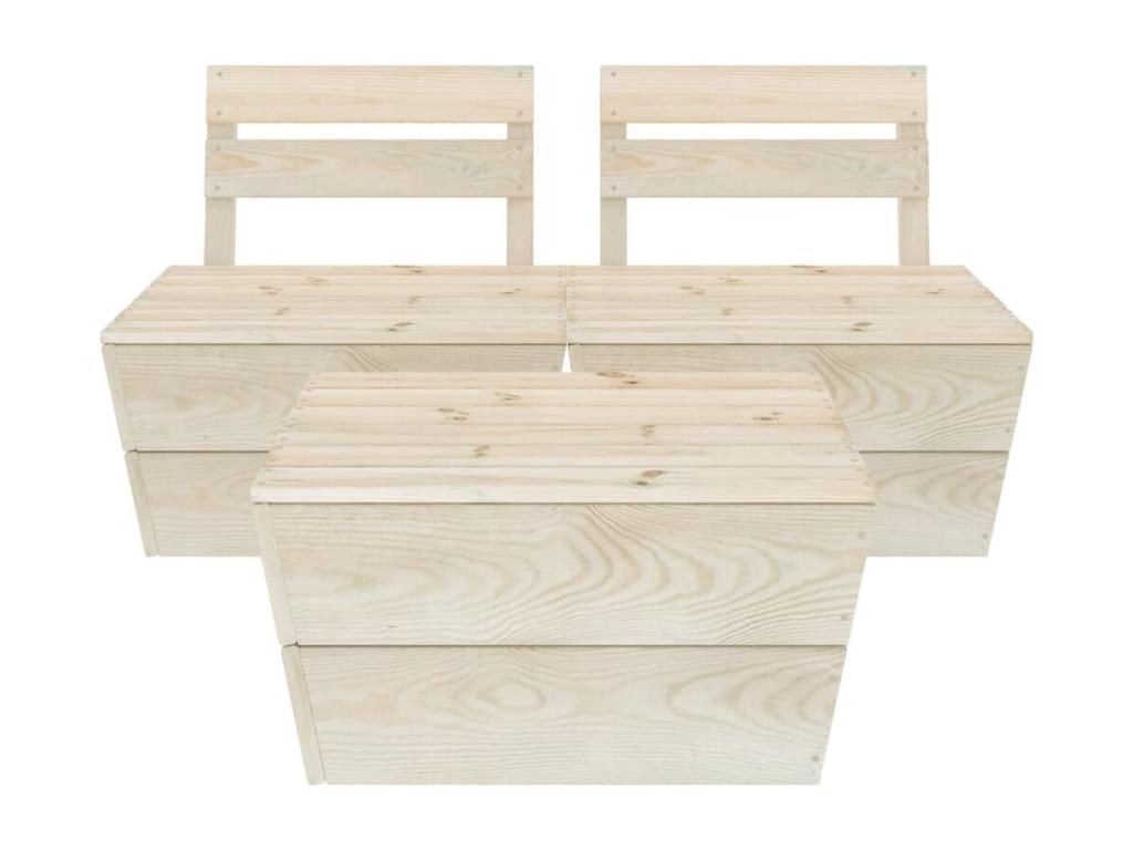 Brown wooden garden furniture set, 60x60x65 cm, 02 0018368 TEGG42056