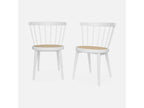 Set of 2 white wooden and cane chairs - Nobellea - W 54 x D 54 x H 76.5cm. WLBP65089