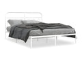 Metal bed frame with white headboard 150x200 cm YFAY09524
