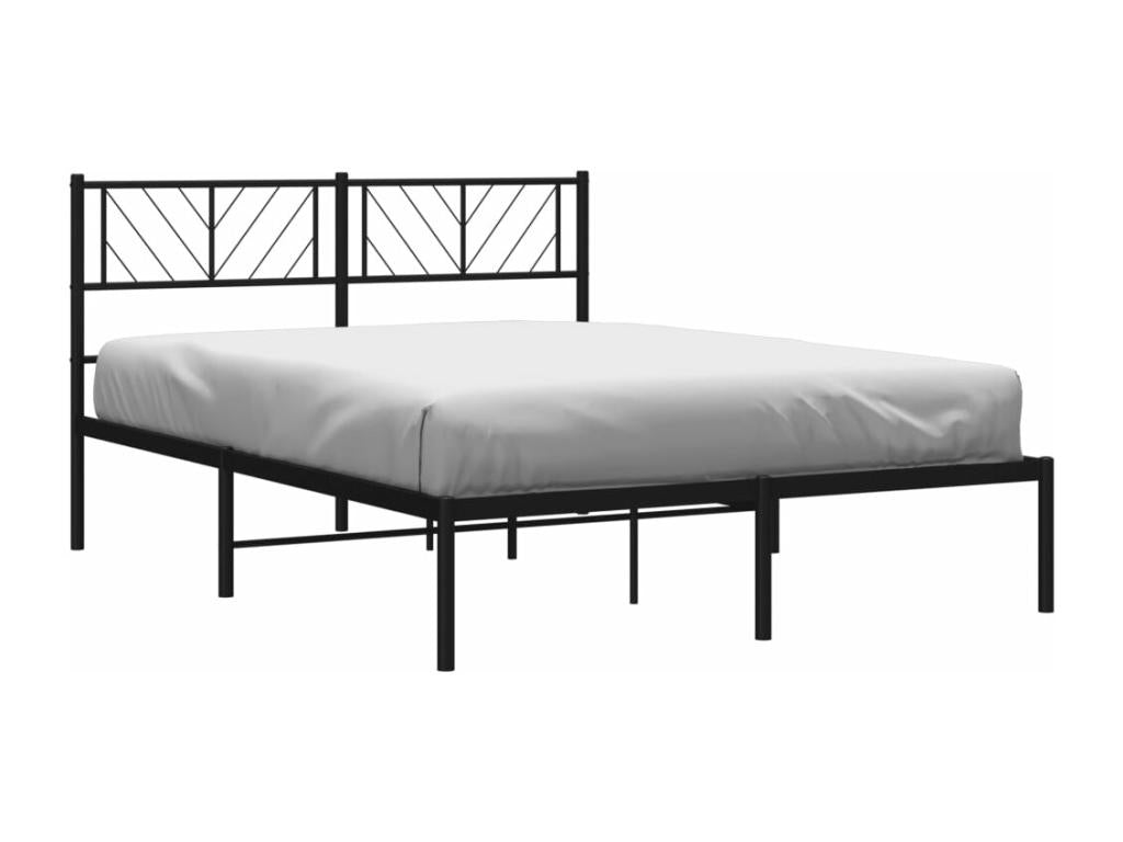 Metal bed frame with black headboard 120x200 cm LENU60472