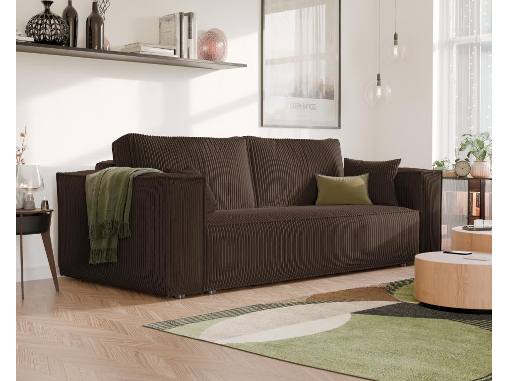 Dekonao reversible convertible sofa in brown fabric BCLP03218