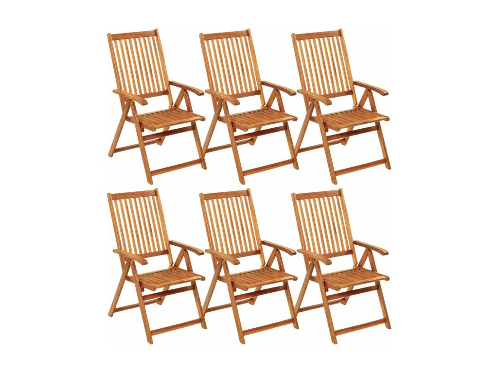 6-piece folding garden chairs with cushions, Nobelea wood, 78 SNVN86129