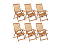 6-piece folding garden chairs with cushions, Nobelea wood, 78 SNVN86129