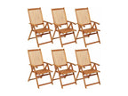 6-piece folding garden chairs with cushions, Nobelea wood, 78 SNVN86129