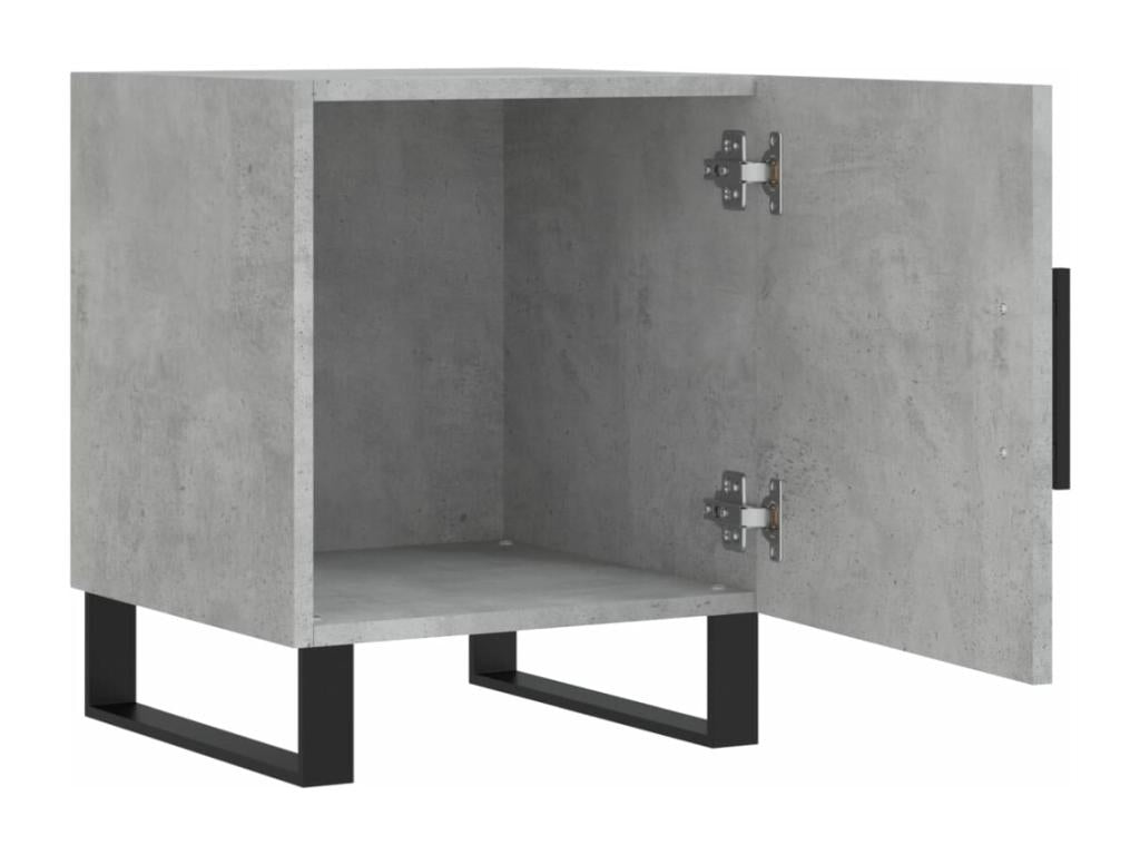 Bedside tables, 2 pcs, concrete grey, 40x40x50 cm, engineered wood, EQNK07473