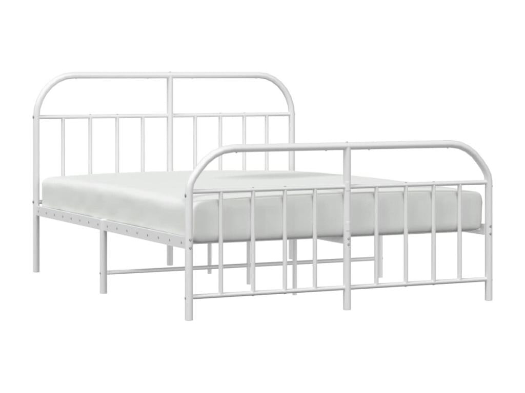 Metal bed frame without mattress and white bed legs 160x200 cm TJBL28834