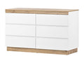 Storage unit with 6 drawers for bedroom and living room, E1 white oak particleboard, MPZL60224