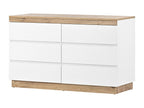 Storage unit with 6 drawers for bedroom and living room, E1 white oak particleboard, MPZL60224
