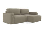 3-seater right-hand corner sofa bed in Nobellea - dark beige - Nobellea FQMH09153