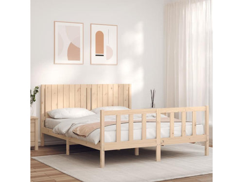 Bed frame with headboard 160x200 solid wood KCUS98351