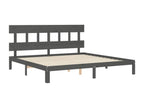 Grey bed frame without mattress, 200x200 cm, solid pine wood, IWLY43554