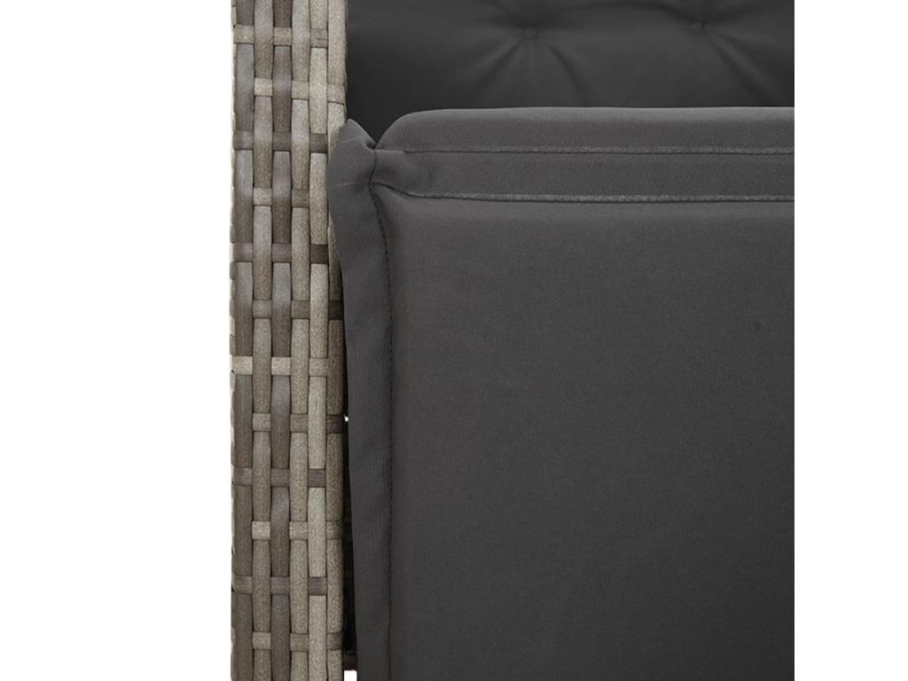 7-piece garden dining set and cushions, grey rattan RKFF19610