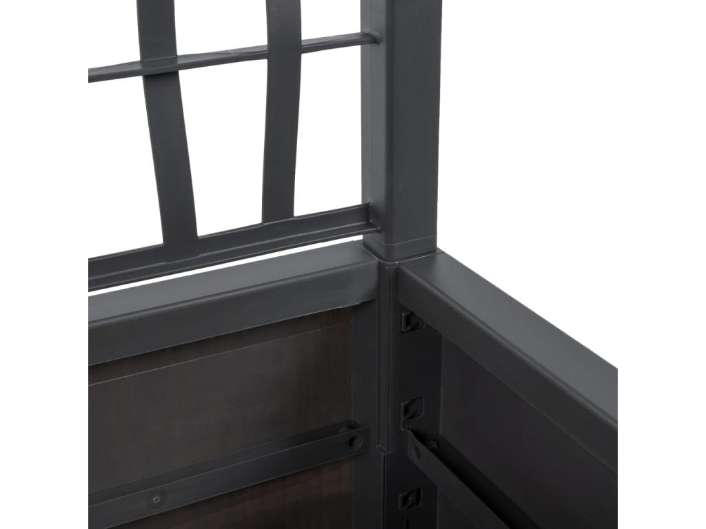Planter with dark grey trellis 80x36x140 cm PP JHTY36991
