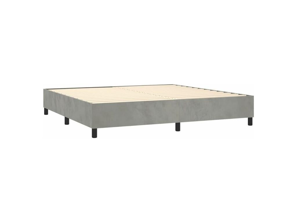 Nobellea bed base with mattress and LED light grey 200x200 BAOO49047