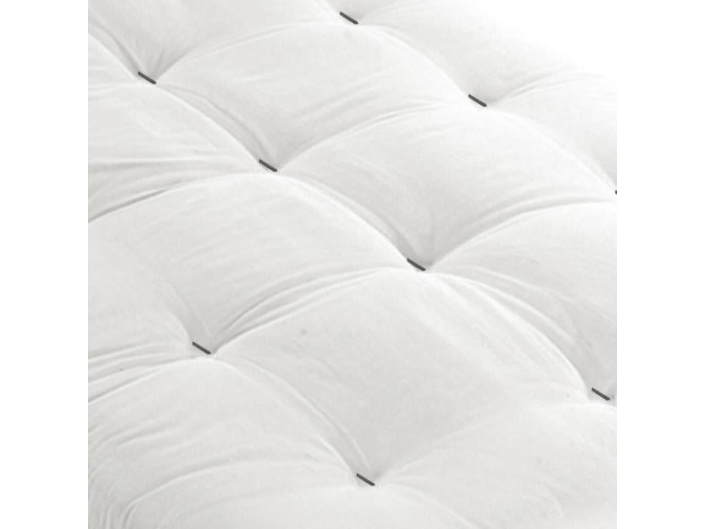 Nobellea mattress set in cotton and solid wood frame, hazelnut color, 160x200 cm, Ecru, HCDC83395