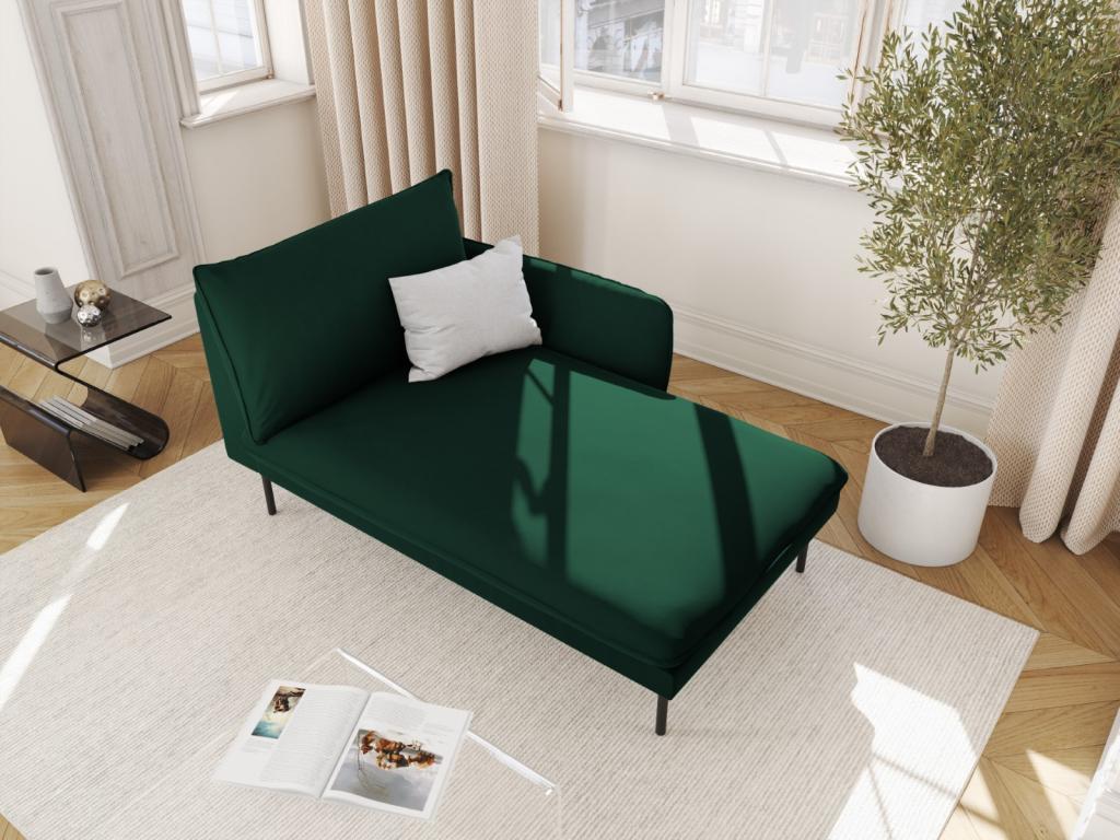 Nobellea - Nobellea right-facing chaise longue in bottle green velvet - 170x110x95cm LZUZ35321