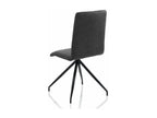 Nobellea Anthracite Faux Leather Chair with Black Metal Legs - Set of 2 GKMJ80384