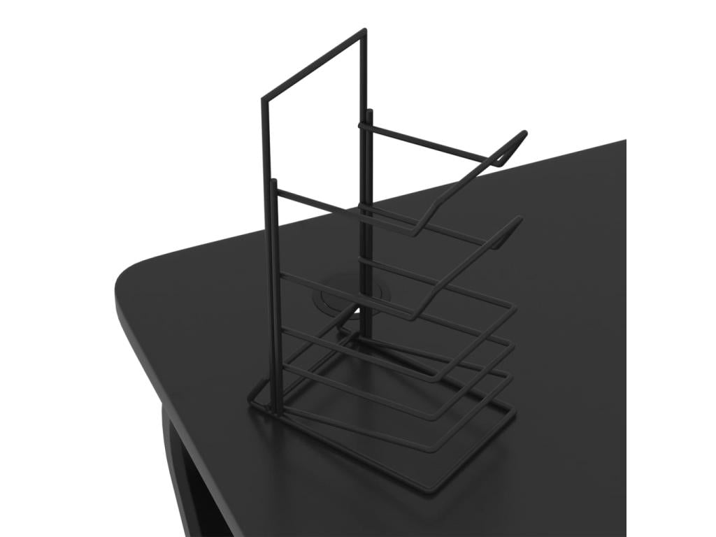 Gaming desk with ZZ-shaped legs, black, 90x60x75 cm, WUPG03972