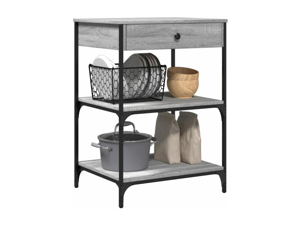 Nobellea kitchen trolley, grey, 60x48x89.5 cm, engineered wood, CJXH33932