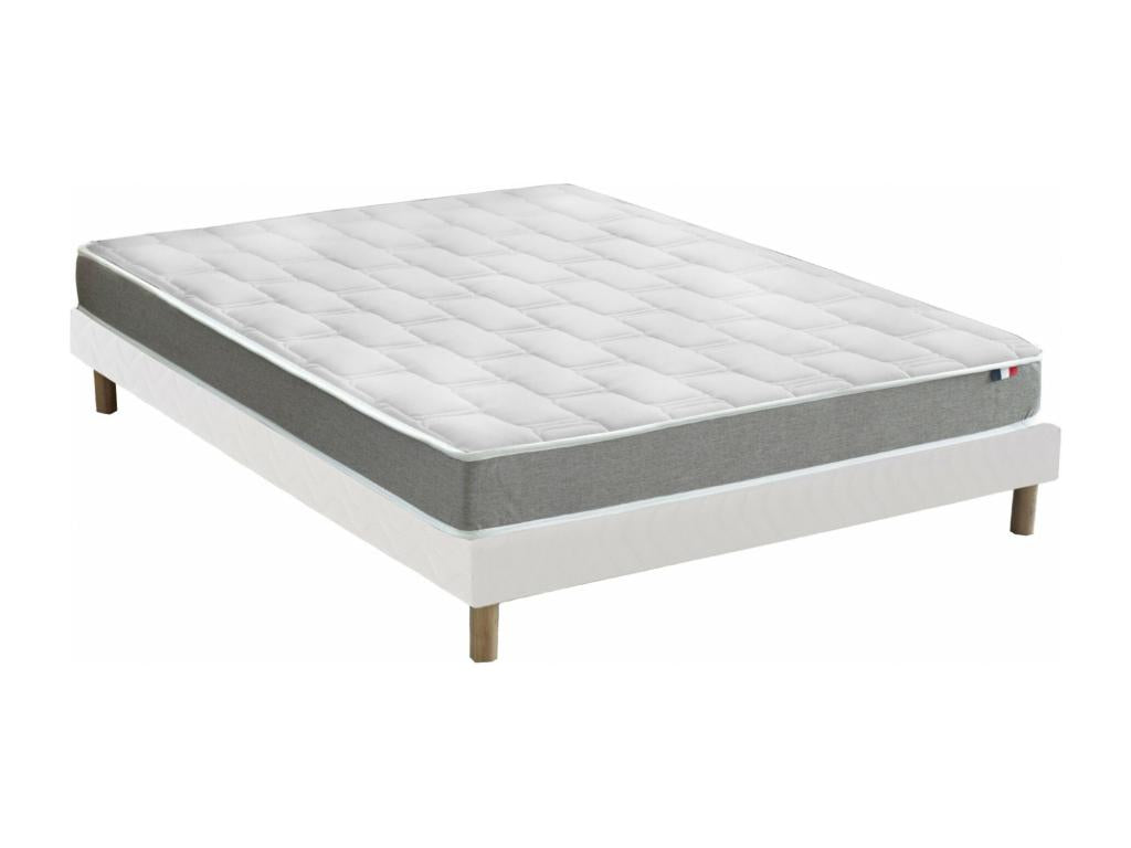 Nobellea AZUR memory foam mattress and bed base set - French comfort. Dimensions: 140x190 cm. Bed base: White ZEQN84817