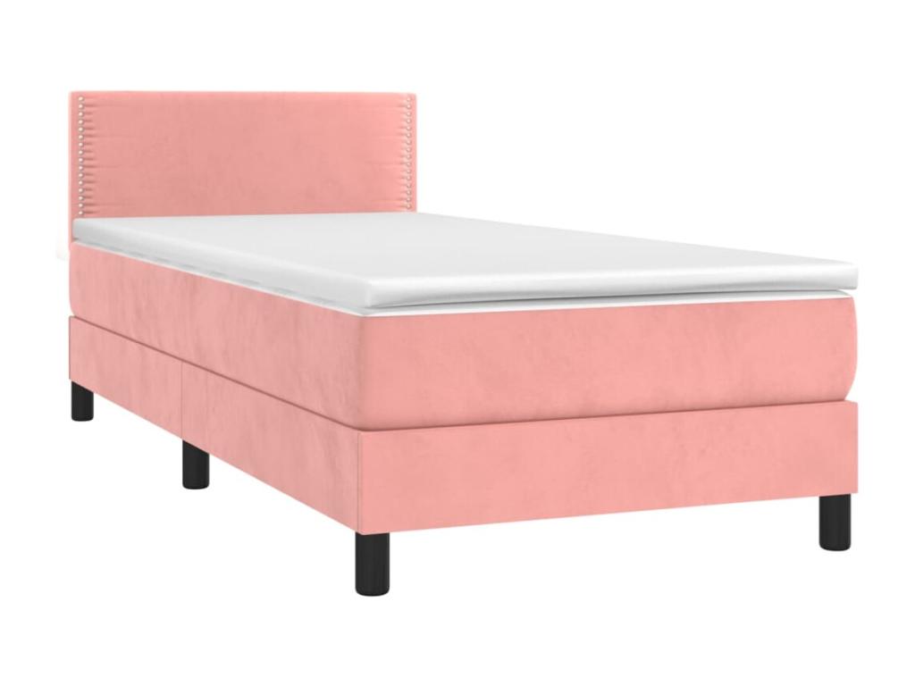 Nobellea bed base with LED mattress, Pink 80x200 Velvet NBYE76332