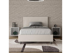 Single bed with upholstered slatted base 120x190 white faux leather Nobellea MQAV37476