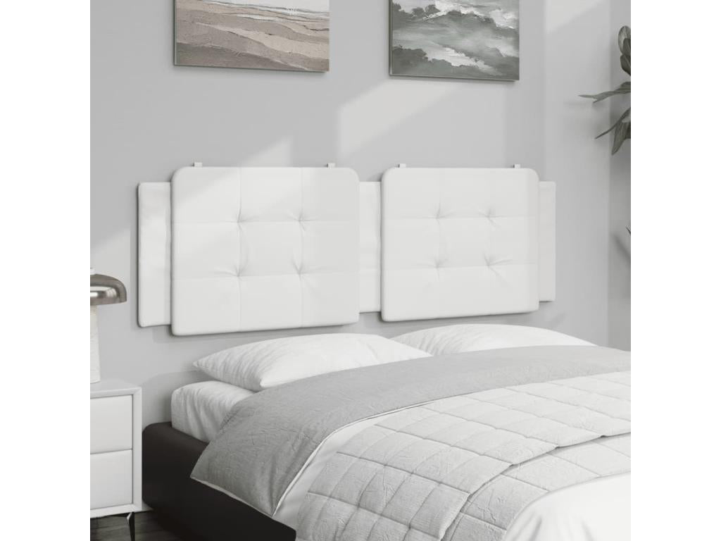 White faux leather headboard cushion 160 cm MIIR90736