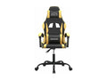 Swivel Gaming Chair Black and Gold Faux Leather GBWE18039