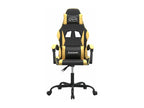 Swivel Gaming Chair Black and Gold Faux Leather GBWE18039